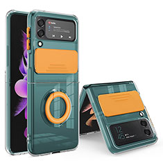 Custodia Silicone Ultra Sottile Morbida 360 Gradi Cover MJ1 per Samsung Galaxy Z Flip4 5G Arancione