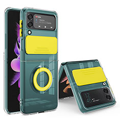 Custodia Silicone Ultra Sottile Morbida 360 Gradi Cover MJ1 per Samsung Galaxy Z Flip4 5G Giallo