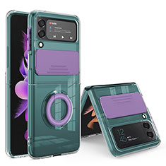 Custodia Silicone Ultra Sottile Morbida 360 Gradi Cover MJ1 per Samsung Galaxy Z Flip4 5G Lavanda