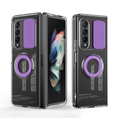 Custodia Silicone Ultra Sottile Morbida 360 Gradi Cover MJ1 per Samsung Galaxy Z Fold4 5G Lavanda