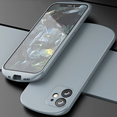 Custodia Silicone Ultra Sottile Morbida 360 Gradi Cover N01 per Apple iPhone 12 Mini Grigio