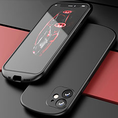 Custodia Silicone Ultra Sottile Morbida 360 Gradi Cover N01 per Apple iPhone 12 Mini Nero