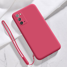 Custodia Silicone Ultra Sottile Morbida 360 Gradi Cover N03 per Samsung Galaxy Note 20 5G Rosso Rosa
