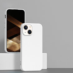 Custodia Silicone Ultra Sottile Morbida 360 Gradi Cover per Apple iPhone 15 Bianco