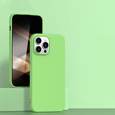 Custodia Silicone Ultra Sottile Morbida 360 Gradi Cover per Apple iPhone 15 Pro Max Verde Pastello