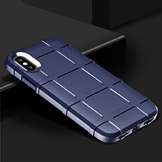 Custodia Silicone Ultra Sottile Morbida 360 Gradi Cover per Apple iPhone Xs Max Blu