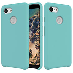 Custodia Silicone Ultra Sottile Morbida 360 Gradi Cover per Google Pixel 3 Ciano