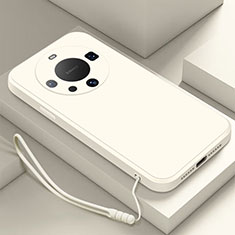 Custodia Silicone Ultra Sottile Morbida 360 Gradi Cover per Huawei Mate 60 Bianco