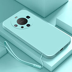 Custodia Silicone Ultra Sottile Morbida 360 Gradi Cover per Huawei Mate 60 Ciano