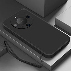 Custodia Silicone Ultra Sottile Morbida 360 Gradi Cover per Huawei Mate 60 Nero