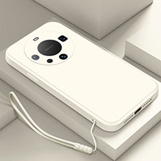 Custodia Silicone Ultra Sottile Morbida 360 Gradi Cover per Huawei Mate 60 Pro Bianco