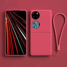 Custodia Silicone Ultra Sottile Morbida 360 Gradi Cover per Huawei Pocket S Rosa Caldo