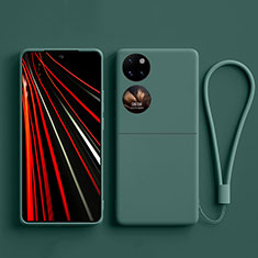 Custodia Silicone Ultra Sottile Morbida 360 Gradi Cover per Huawei Pocket S Verde Notte