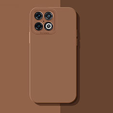 Custodia Silicone Ultra Sottile Morbida 360 Gradi Cover per OnePlus 10 Pro 5G Marrone