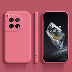 Custodia Silicone Ultra Sottile Morbida 360 Gradi Cover per OnePlus 12R 5G Rosa Caldo