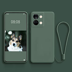 Custodia Silicone Ultra Sottile Morbida 360 Gradi Cover per OnePlus Ace 2V 5G Verde Notte