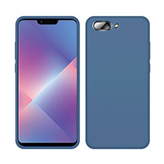 Custodia Silicone Ultra Sottile Morbida 360 Gradi Cover per Oppo A12e Blu