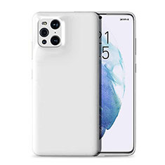 Custodia Silicone Ultra Sottile Morbida 360 Gradi Cover per Oppo Find X3 5G Bianco