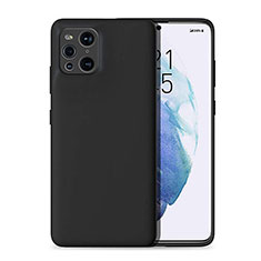 Custodia Silicone Ultra Sottile Morbida 360 Gradi Cover per Oppo Find X3 Pro 5G Nero