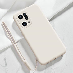 Custodia Silicone Ultra Sottile Morbida 360 Gradi Cover per Oppo Find X5 Pro 5G Bianco