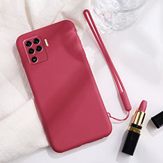 Custodia Silicone Ultra Sottile Morbida 360 Gradi Cover per Oppo Reno5 F Rosso