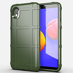 Custodia Silicone Ultra Sottile Morbida 360 Gradi Cover per Samsung Galaxy A01 Core Verde Militare