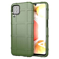 Custodia Silicone Ultra Sottile Morbida 360 Gradi Cover per Samsung Galaxy A12 Nacho Verde Militare