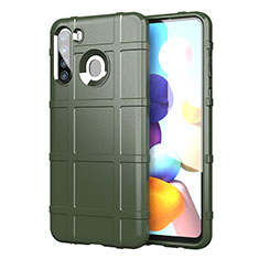 Custodia Silicone Ultra Sottile Morbida 360 Gradi Cover per Samsung Galaxy A21 Verde Militare