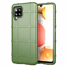 Custodia Silicone Ultra Sottile Morbida 360 Gradi Cover per Samsung Galaxy A42 5G Verde Militare