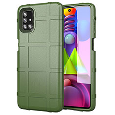 Custodia Silicone Ultra Sottile Morbida 360 Gradi Cover per Samsung Galaxy M51 Verde Militare