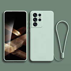 Custodia Silicone Ultra Sottile Morbida 360 Gradi Cover per Samsung Galaxy S24 Ultra 5G Verde Pastello