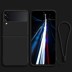 Custodia Silicone Ultra Sottile Morbida 360 Gradi Cover per Samsung Galaxy Z Flip3 5G Nero