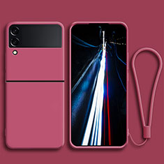 Custodia Silicone Ultra Sottile Morbida 360 Gradi Cover per Samsung Galaxy Z Flip3 5G Rosso Rosa