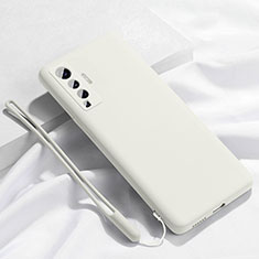 Custodia Silicone Ultra Sottile Morbida 360 Gradi Cover per Vivo X50 5G Bianco