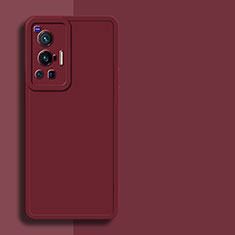 Custodia Silicone Ultra Sottile Morbida 360 Gradi Cover per Vivo X70 Pro 5G Rosso