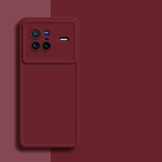Custodia Silicone Ultra Sottile Morbida 360 Gradi Cover per Vivo X80 5G Rosso