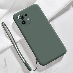 Custodia Silicone Ultra Sottile Morbida 360 Gradi Cover per Xiaomi Mi 11 Lite 4G Verde Notte