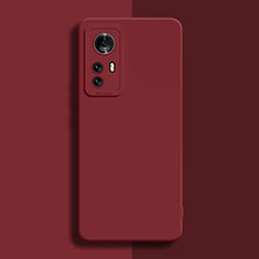 Custodia Silicone Ultra Sottile Morbida 360 Gradi Cover per Xiaomi Mi 12 Pro 5G Rosso Rosa