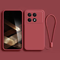 Custodia Silicone Ultra Sottile Morbida 360 Gradi Cover per Xiaomi Redmi K70E 5G Rosso