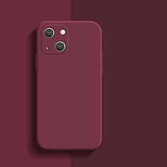 Custodia Silicone Ultra Sottile Morbida 360 Gradi Cover S01 per Apple iPhone 13 Rosso Rosa