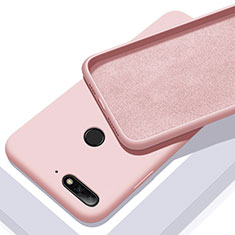 Custodia Silicone Ultra Sottile Morbida 360 Gradi Cover S01 per Huawei Honor 7A Oro Rosa