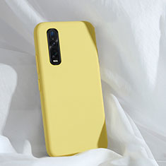 Custodia Silicone Ultra Sottile Morbida 360 Gradi Cover S01 per Oppo Find X2 Pro Giallo