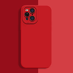 Custodia Silicone Ultra Sottile Morbida 360 Gradi Cover S01 per Oppo Find X3 Pro 5G Rosso