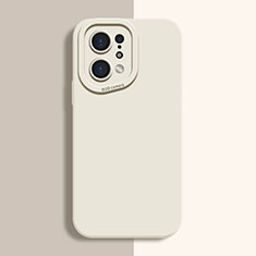 Custodia Silicone Ultra Sottile Morbida 360 Gradi Cover S01 per Oppo Find X5 5G Bianco