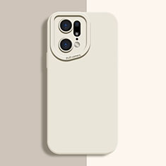 Custodia Silicone Ultra Sottile Morbida 360 Gradi Cover S01 per Oppo Find X5 Pro 5G Bianco