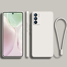 Custodia Silicone Ultra Sottile Morbida 360 Gradi Cover S01 per Oppo Reno6 Pro 5G India Bianco