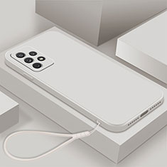 Custodia Silicone Ultra Sottile Morbida 360 Gradi Cover S01 per Samsung Galaxy A53 5G Bianco