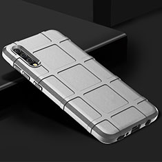 Custodia Silicone Ultra Sottile Morbida 360 Gradi Cover S01 per Samsung Galaxy A90 5G Argento