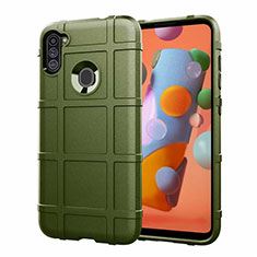 Custodia Silicone Ultra Sottile Morbida 360 Gradi Cover S01 per Samsung Galaxy M11 Verde Militare