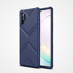 Custodia Silicone Ultra Sottile Morbida 360 Gradi Cover S01 per Samsung Galaxy Note 10 Plus Blu